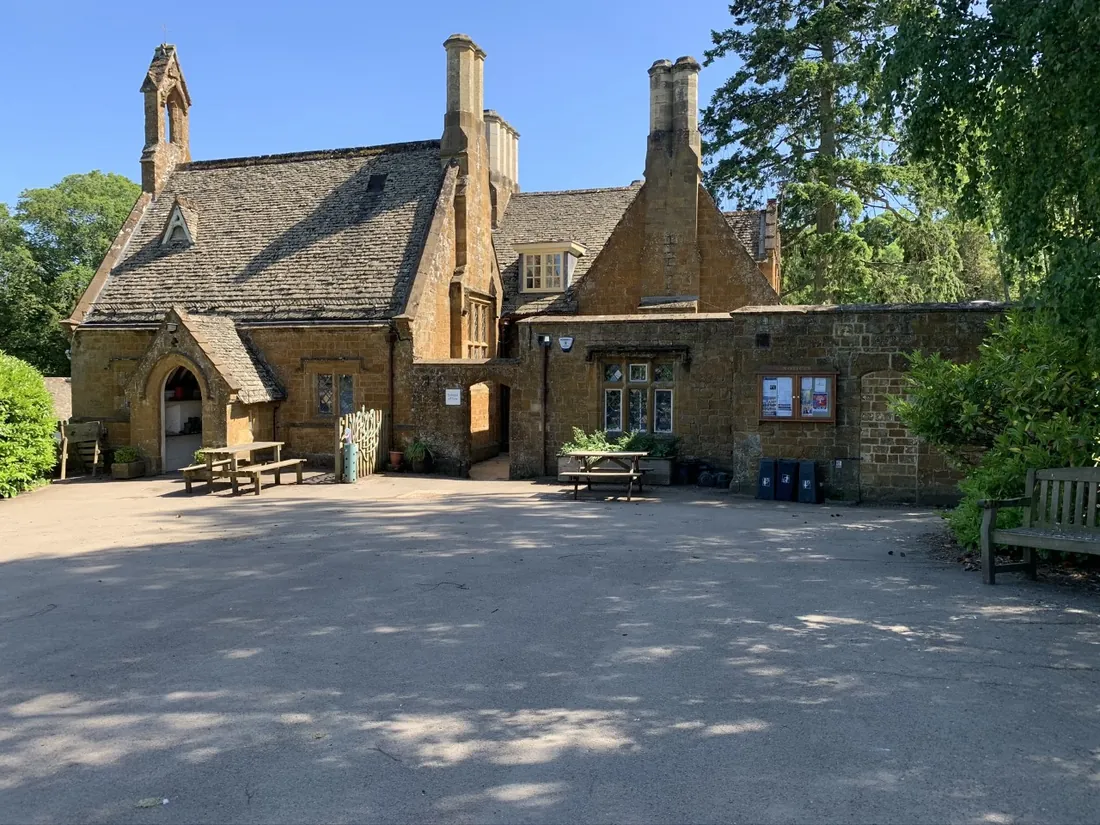The Great Tew school building and playground